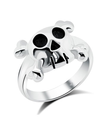 Skull with Bone Surgical Steel Rings SKR-17